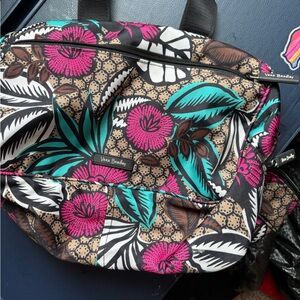 Vera Bradley Tropical Floral Cosmetic Bag - Pink, Teal, Brown